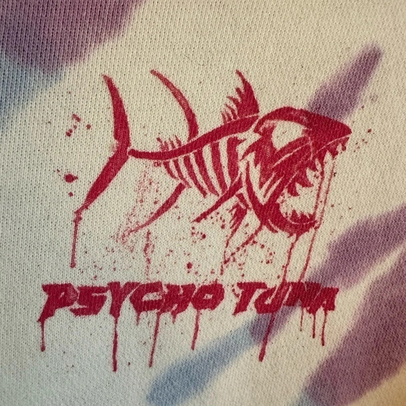 Psycho Tuna Tie Dye Cropped Hoodie sweatshirt. Size M - Picture 3 of 7